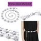 Silver Flower Diamante Waist Chain Belt